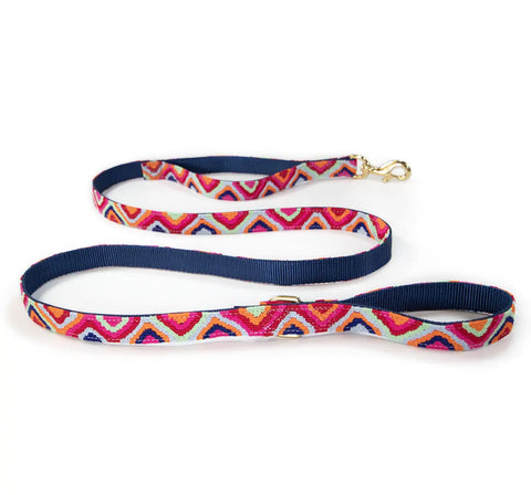 Double Handle Dog Leash 5ft – Durable Nylon with Handwoven Colorful Ribbon | Made in USA Auburn Leathercrafters  item