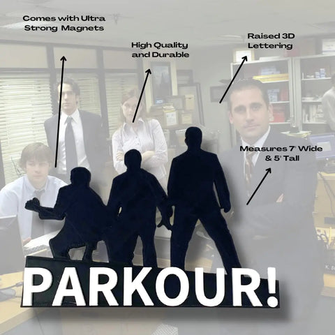Dunder Mifflin Parkour Fridge Magnet 7 Inch – 3D Printed | Made in USA Chatelet Manufacturing 
