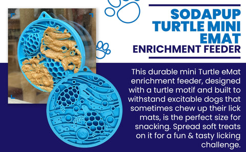 Turtle Mini Pet Enrichment Lick Mat With Suction Cups – Slow Feeder Toy | Made in USA SodaPup  EMAT