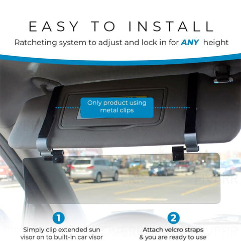 Gray Polarized Car Visor Extender 14 Inch – Anti Glare Sun Shield | Made in USA Glare Guard  item