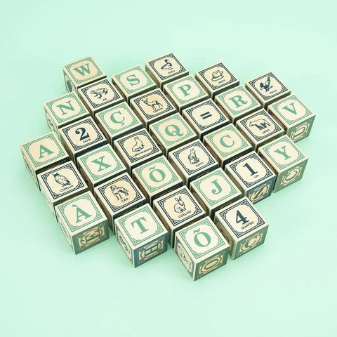 Educational Portuguese Language Blocks for Kids – 32 Sustainable Wood Cubes, 1.75 Inch – Uncle Goose | Made in USA Uncle Goose  Languages
