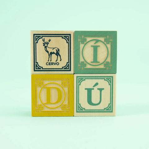 Educational Portuguese Language Blocks for Kids – 32 Sustainable Wood Cubes, 1.75 Inch – Uncle Goose | Made in USA Uncle Goose  Languages
