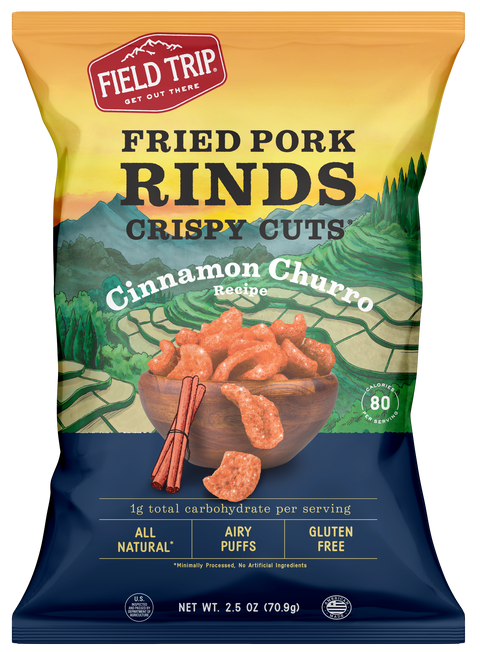 Field Trip Cinnamon Churro Pork Rinds 2.5oz (4 Pack) – Crispy Low Carb Snack | Made in USA Field Trip 
