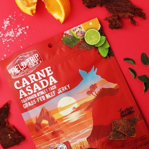 Field Trip Carne Asada Beef Jerky 2.2oz 4-Pack – Grass-Fed Snack | Made in USA Field Trip 