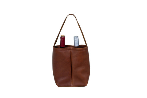 Full-Grain Leather Dual Wine Carrier Tote – Handcrafted Wine Bottle Bag | Made in USA Urban Southern 