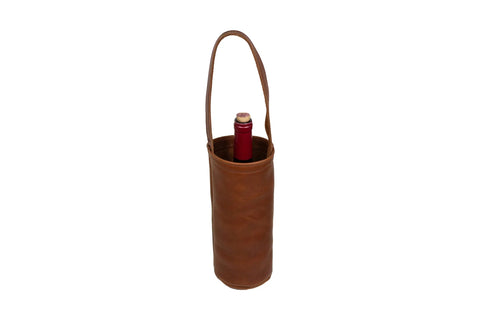 Full-Grain Leather Wine Tote Bag – Handcrafted Carry Case | Made in USA Urban Southern 