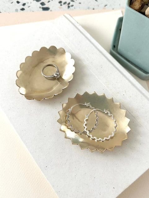 Geometric Brass Jewelry Dish – Matte Finish Ring Holder | Made in USA Sarah Cecelia  JEWELRY DISH