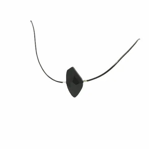 Gothic Black Crystal Choker on Leather Cord Michelle Marie Boutique  Necklace