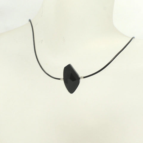Gothic Black Crystal Choker on Leather Cord Michelle Marie Boutique  Necklace