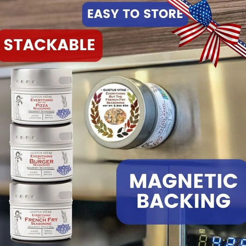 Gourmet Taste of America Seasoning Gift Set – 6 Small-Batch Spices 4oz Tins | Made in USA – Premium Flavor Collection Gustus Vitae  Collections & Gift Sets