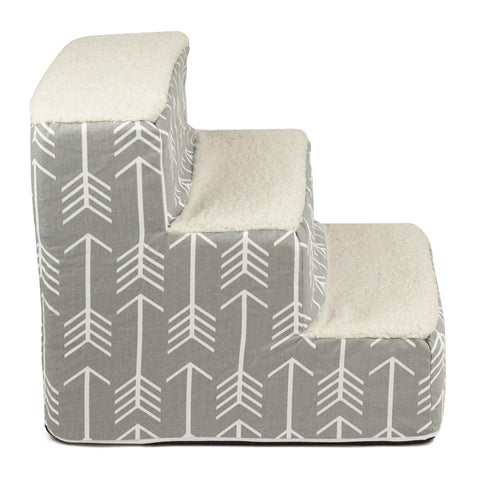 Arrow 3-Step Plush Pet Stairs – Soft Mobility Aid for Senior Dogs and Cats | Made in USA Majestic Pet 