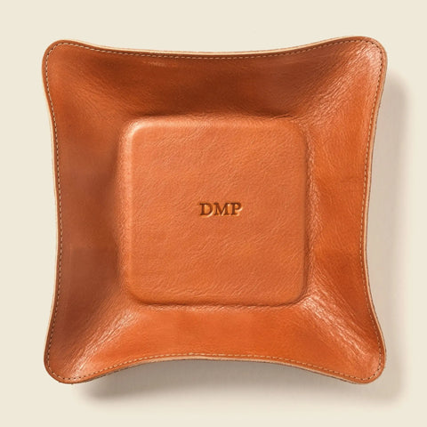 Green Leather Travel Valet Tray 8 Inch – Personalized | Handmade in USA CASUPO  Small Leather Goods