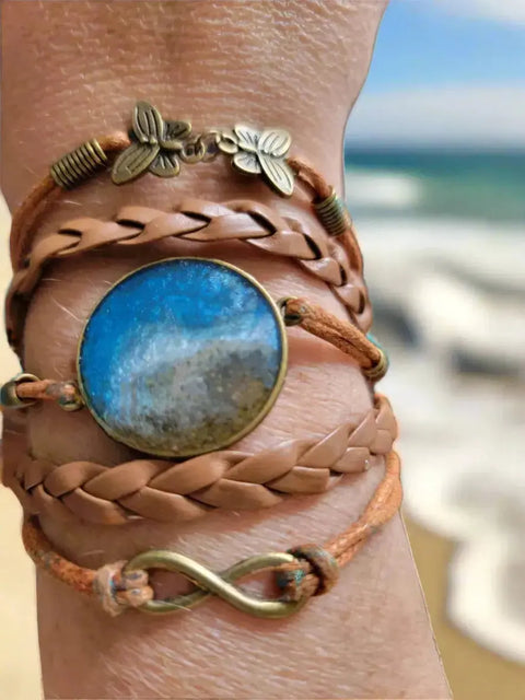 Beach Sand and Ocean Wave Cuff Bracelets Michelle Marie Boutique  Bracelets