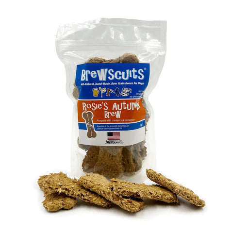 Handcrafted Dog Treats – Rosies Autumn Brew 4 Inch Pumpkin Cranberry Cinnamon | All Natural | Made in USA Brewscuits 