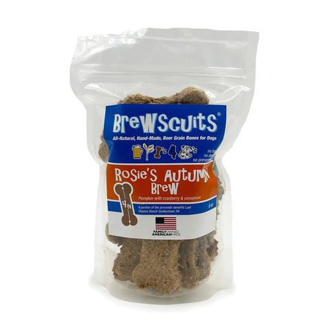 Handcrafted Dog Treats – Rosies Autumn Brew 4 Inch Pumpkin Cranberry Cinnamon | All Natural | Made in USA Brewscuits 