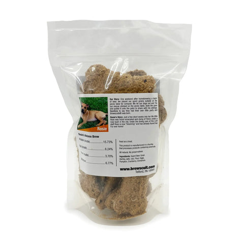 Handcrafted Dog Treats – Rosies Autumn Brew 4 Inch Pumpkin Cranberry Cinnamon | All Natural | Made in USA Brewscuits 