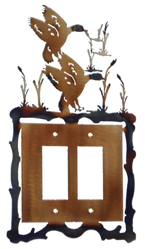 Handcrafted Ducks in Wetlands Metal Light Switch Cover – Rustic Wildlife Decor | Made in USA Knights Home Decor  item