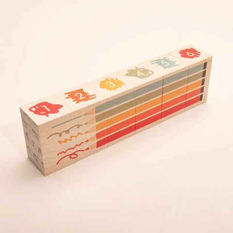 Handcrafted Educational School-Themed Wooden Blocks 6 Pieces 3x1.75 Inch – Toddler Toy Puzzle | Made in USA Uncle Goose  Environments