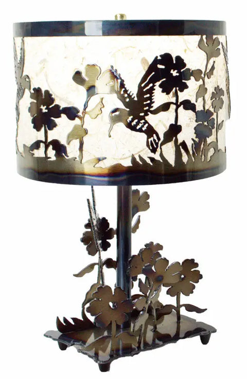 Handcrafted Hummingbird Table Lamp – Metal Floral Accent Lighting | Made in USA Artisan Decor Knights Home Decor  item