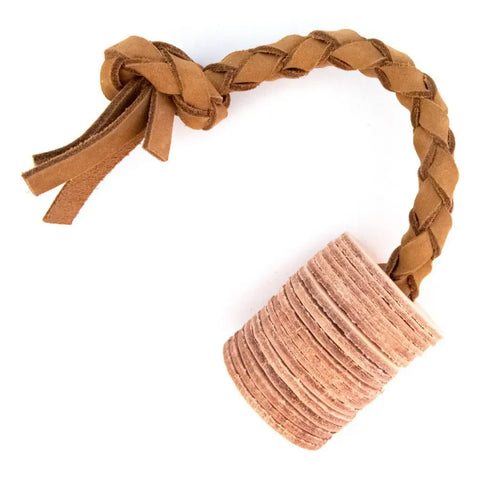Handcrafted Natural Leather Dog Tug Toy – Durable Interactive Play – Auburn Leathercrafters | Made in USA Auburn Leathercrafters  item