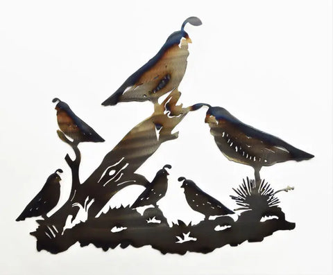 Handcrafted Quail Bird Wall Decor – Rustic Metal Art Sculpture | Made in USA Knights Home Decor  item