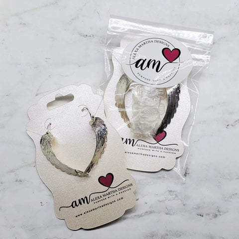 Handcrafted Sterling Silver Angel Wing Earrings – Hammer Textured Design | Made in USA Alexa Martha Designs  Earrings