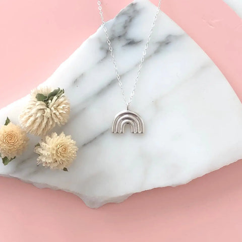 Handcrafted Sterling Silver Rainbow Pendant Necklace – Made in USA Sarah Cecelia  NECKLACES