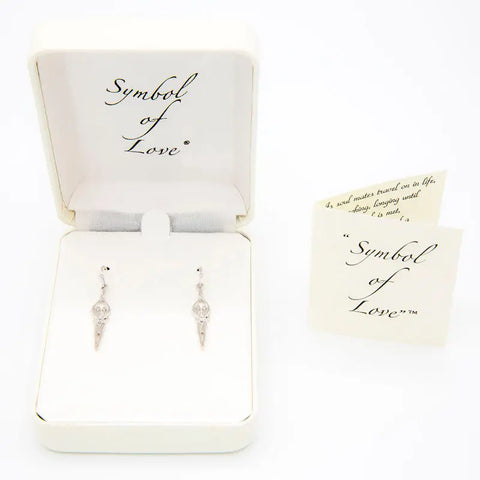 Handcrafted Sterling Silver Soulmate Drop Earrings With Princess-Cut Cubic Accent – Made in USA Jewelry Symbol of Love Jewelry  Earrings
