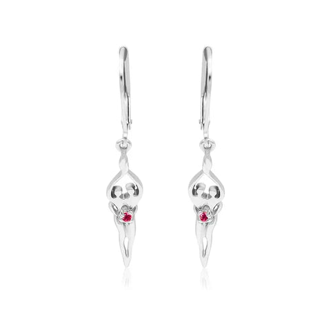 Handcrafted Sterling Silver Soulmate Drop Earrings With Princess-Cut Cubic Accent – Made in USA Jewelry Symbol of Love Jewelry  Earrings