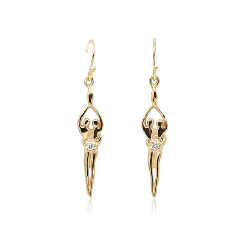 Handcrafted Sterling Silver Soulmate Drop Earrings With Princess-Cut Cubic Accent – Made in USA Jewelry Symbol of Love Jewelry  Earrings