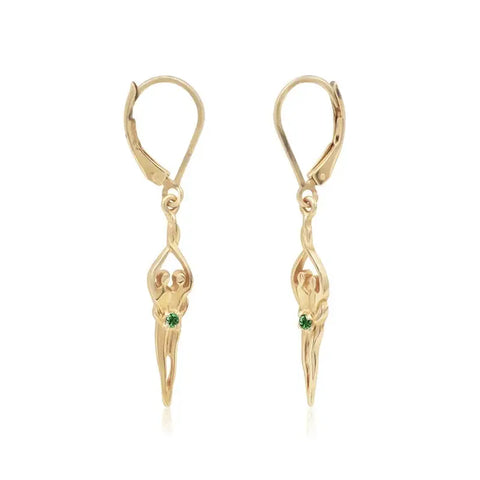 Handcrafted Sterling Silver Soulmate Drop Earrings With Princess-Cut Cubic Accent – Made in USA Jewelry Symbol of Love Jewelry  Earrings