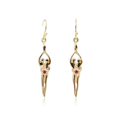 Handcrafted Sterling Silver Soulmate Drop Earrings With Princess-Cut Cubic Accent – Made in USA Jewelry Symbol of Love Jewelry  Earrings