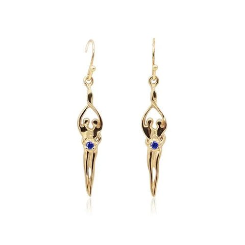 Handcrafted Sterling Silver Soulmate Drop Earrings With Princess-Cut Cubic Accent – Made in USA Jewelry Symbol of Love Jewelry  Earrings