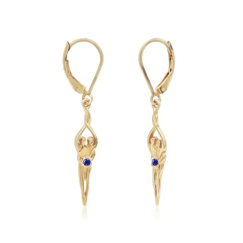 Handcrafted Sterling Silver Soulmate Drop Earrings With Princess-Cut Cubic Accent – Made in USA Jewelry Symbol of Love Jewelry  Earrings