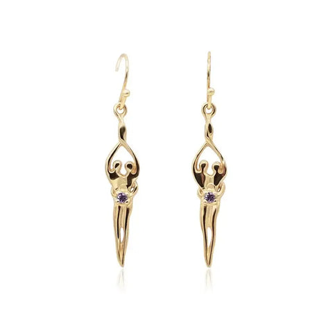 Handcrafted Sterling Silver Soulmate Drop Earrings With Princess-Cut Cubic Accent – Made in USA Jewelry Symbol of Love Jewelry  Earrings