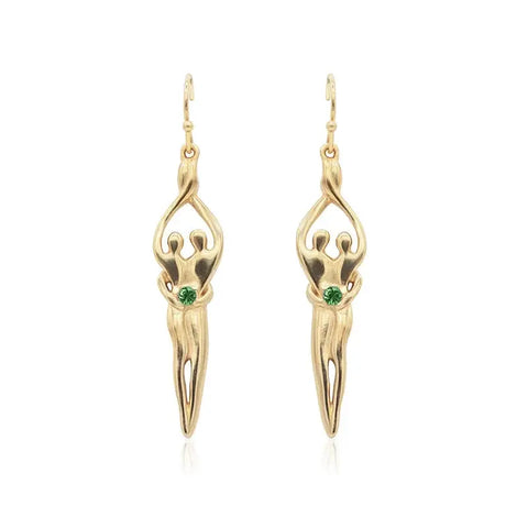 Handcrafted Sterling Silver Soulmate Drop Earrings With Princess-Cut Cubic Accent – Made in USA Jewelry Symbol of Love Jewelry  Earrings