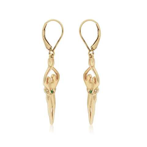 Handcrafted Sterling Silver Soulmate Drop Earrings With Princess-Cut Cubic Accent – Made in USA Jewelry Symbol of Love Jewelry  Earrings