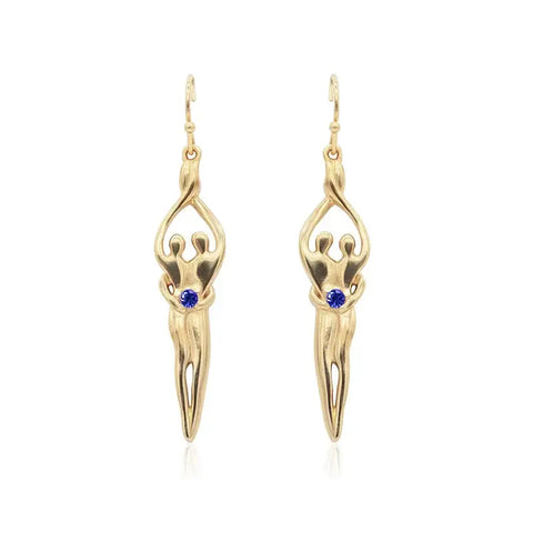 Handcrafted Sterling Silver Soulmate Drop Earrings With Princess-Cut Cubic Accent – Made in USA Jewelry Symbol of Love Jewelry  Earrings