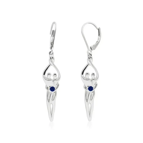 Handcrafted Sterling Silver Soulmate Drop Earrings With Princess-Cut Cubic Accent – Made in USA Jewelry Symbol of Love Jewelry  Earrings