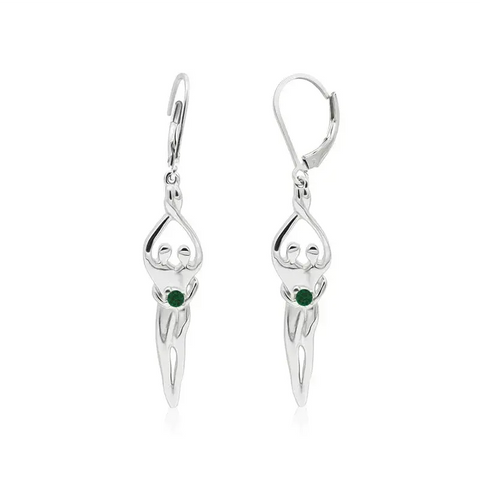 Handcrafted Sterling Silver Soulmate Drop Earrings With Princess-Cut Cubic Accent – Made in USA Jewelry Symbol of Love Jewelry  Earrings