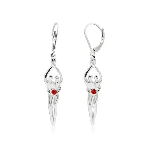 Handcrafted Sterling Silver Soulmate Drop Earrings With Princess-Cut Cubic Accent – Made in USA Jewelry Symbol of Love Jewelry  Earrings