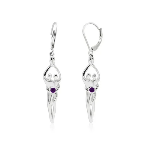 Handcrafted Sterling Silver Soulmate Drop Earrings With Princess-Cut Cubic Accent – Made in USA Jewelry Symbol of Love Jewelry  Earrings
