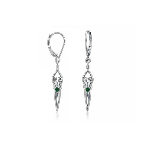 Handcrafted Sterling Silver Soulmate Drop Earrings With Princess-Cut Cubic Accent – Made in USA Jewelry Symbol of Love Jewelry  Earrings