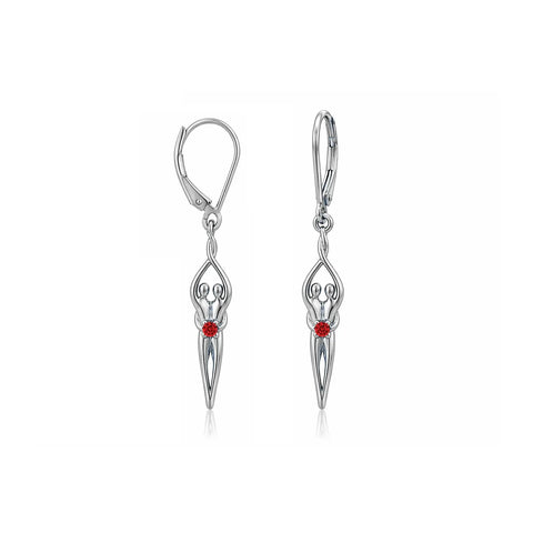 Handcrafted Sterling Silver Soulmate Drop Earrings With Princess-Cut Cubic Accent – Made in USA Jewelry Symbol of Love Jewelry  Earrings