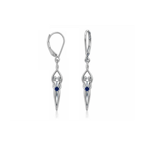 Handcrafted Sterling Silver Soulmate Drop Earrings With Princess-Cut Cubic Accent – Made in USA Jewelry Symbol of Love Jewelry  Earrings