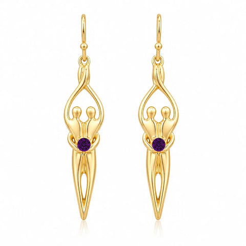Handcrafted Sterling Silver Soulmate Drop Earrings With Princess-Cut Cubic Accent – Made in USA Jewelry Symbol of Love Jewelry  Earrings