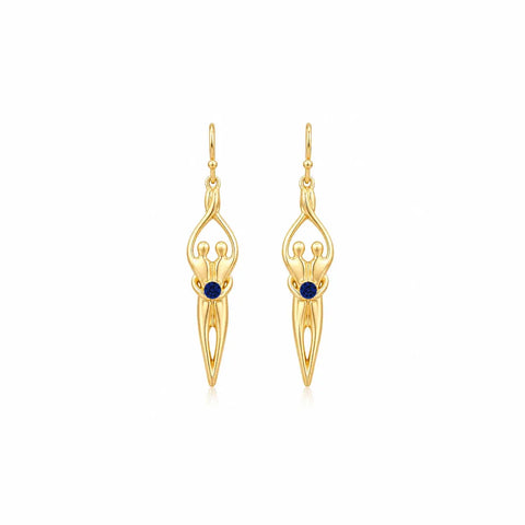 Handcrafted Sterling Silver Soulmate Drop Earrings With Princess-Cut Cubic Accent – Made in USA Jewelry Symbol of Love Jewelry  Earrings