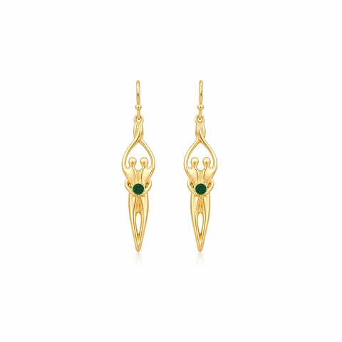 Handcrafted Sterling Silver Soulmate Drop Earrings With Princess-Cut Cubic Accent – Made in USA Jewelry Symbol of Love Jewelry  Earrings