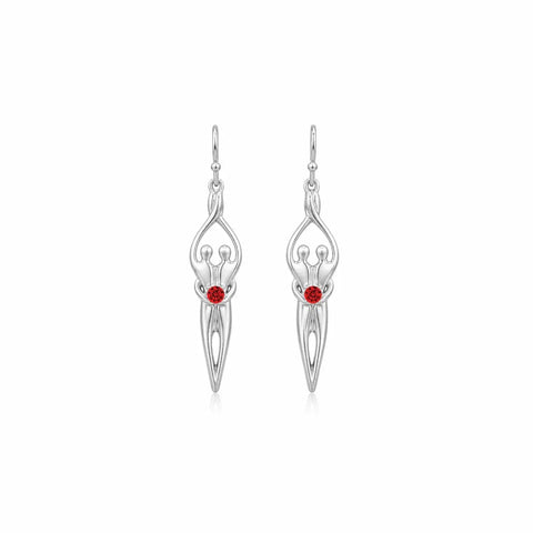 Handcrafted Sterling Silver Soulmate Drop Earrings With Princess-Cut Cubic Accent – Made in USA Jewelry Symbol of Love Jewelry  Earrings