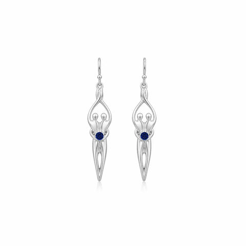 Handcrafted Sterling Silver Soulmate Drop Earrings With Princess-Cut Cubic Accent – Made in USA Jewelry Symbol of Love Jewelry  Earrings